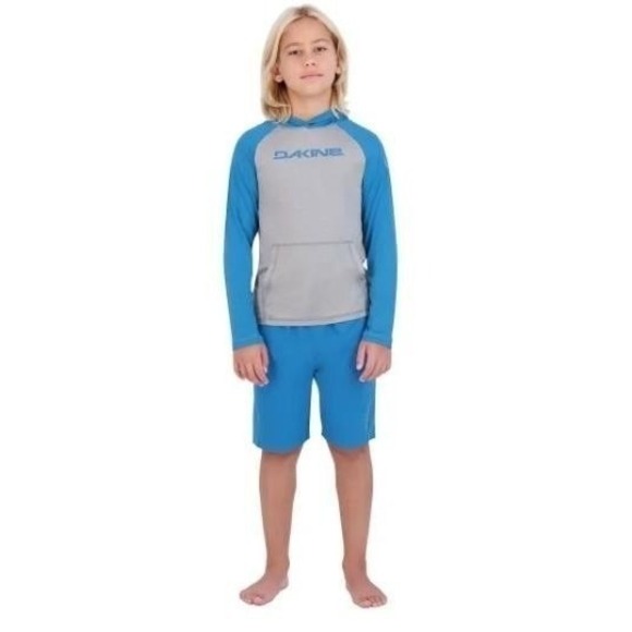 Dakine Swim Boys 2-piece Swim Set Blue/Gray Rash Guard UPF 30+ Small NWT! - Picture 1 of 11